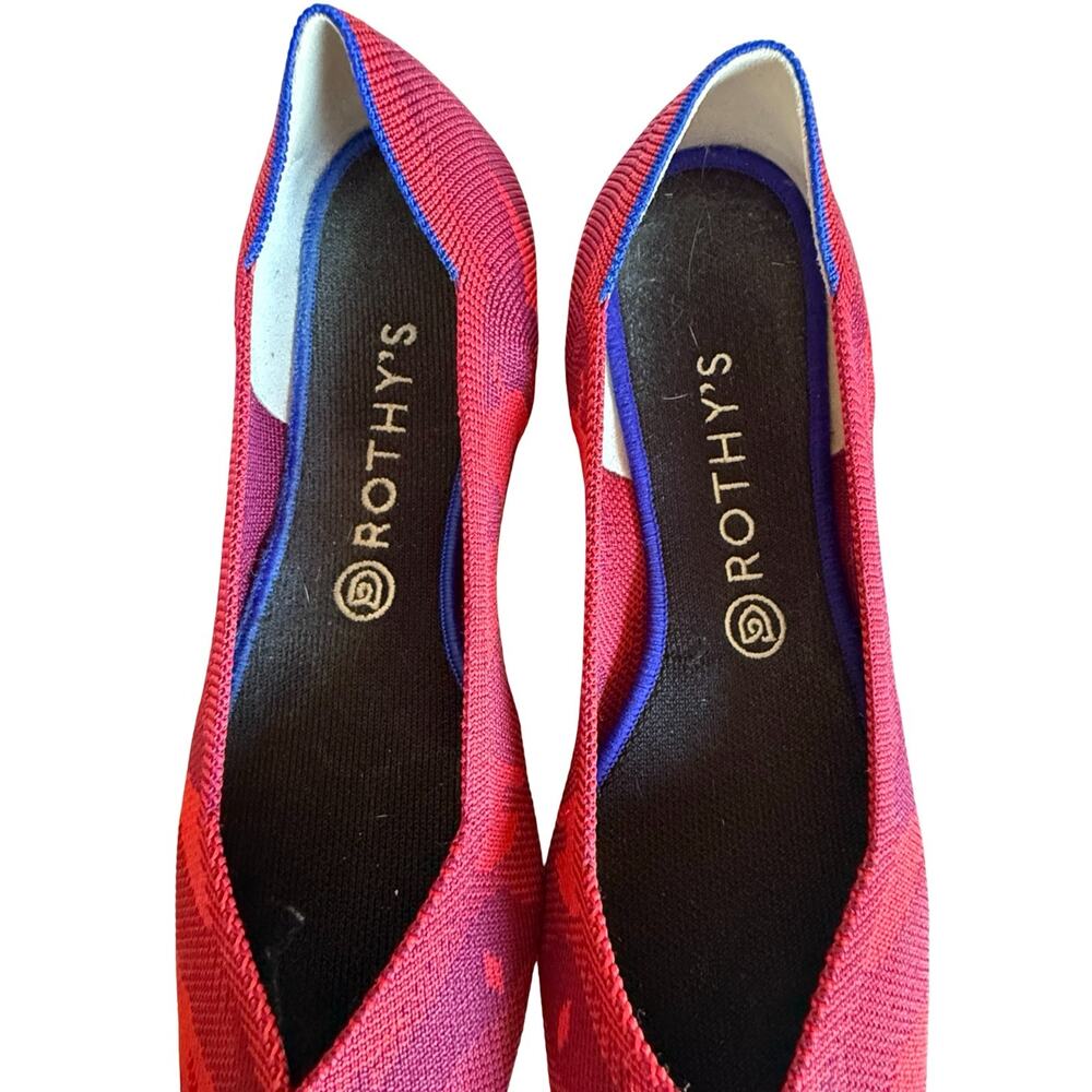 Rothy's Shoes Womens Size 11 The Point Ballet Flats Red Camo Pointed Toe EU 41 - Picture 6 of 8